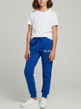 Givenchy Kids Logo Joggers | NWOT | 12Y | Royal Blue